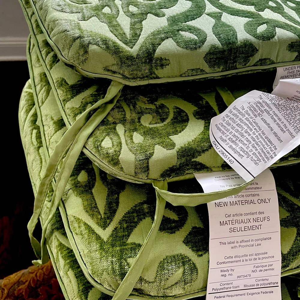 Gorgeous 💚 Brand NEW with original tags chair cushions in a gorgeous green.